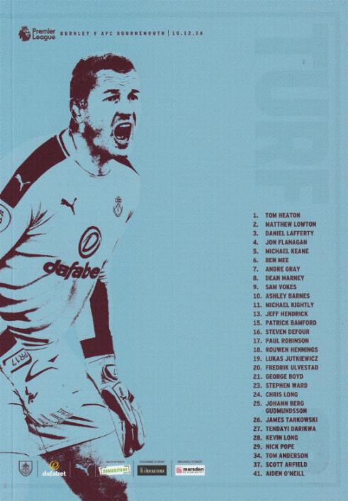 BURNLEY v BOURNEMOUTH 2016/17